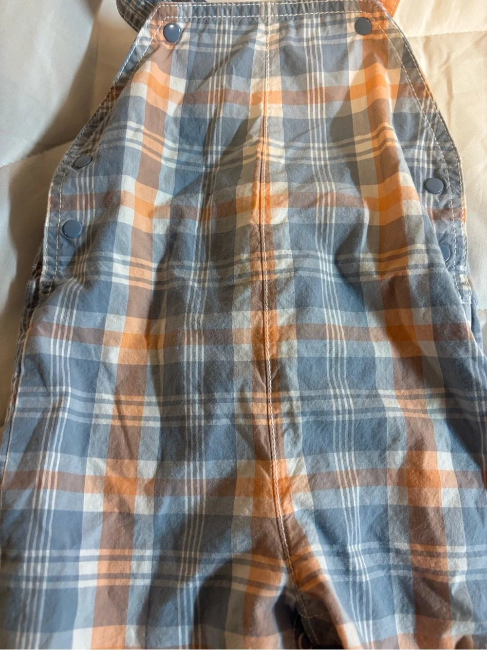 Carter's Plaid Short Overalls - Blue & Orange size 18 months